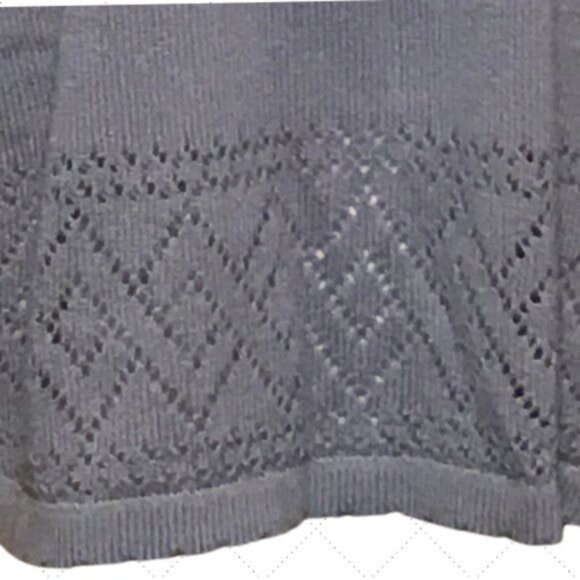 Alfred Dunner Sweater Blue Short Sleeve Scalloped Hem Size L - Picture 4 of 6